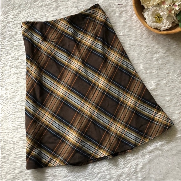 Halogen Brown Plaid Midi Skirt - Picture 4 of 4